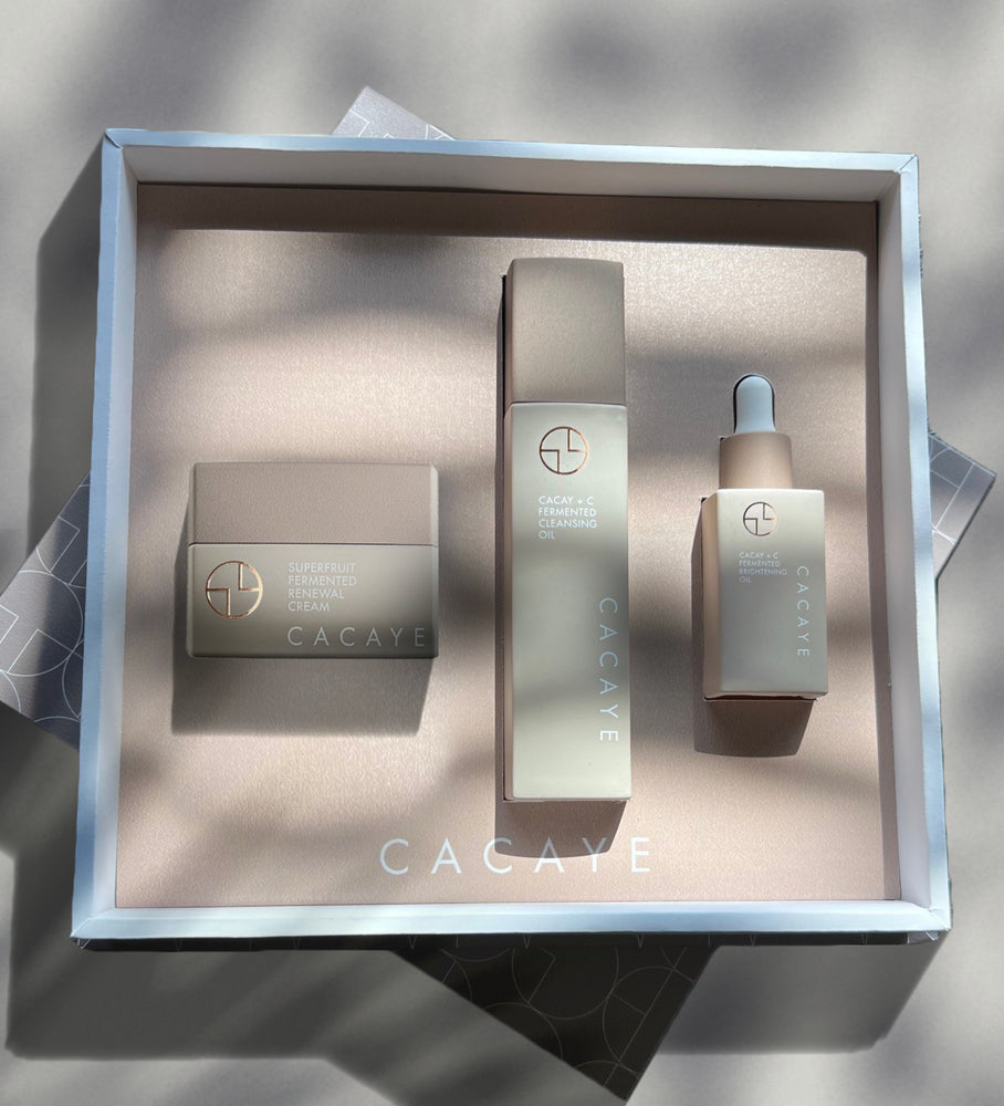 CACAYE CaCay + Fermented Skincare Trio Gift Set with Box in Shadow